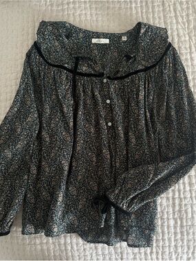 Doen Floral Button-Front Blouse - York Paisley Print